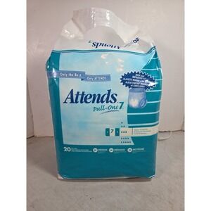 Vintage Attends Pull-Ons 7 Medium Heavy Protection Brand New 2002 Cloth 20 PK